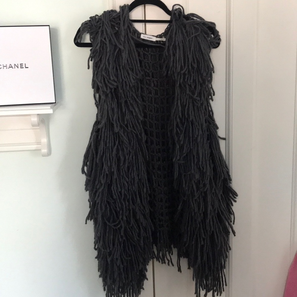 Blu Pepper Shaggy Knit Soft Vest